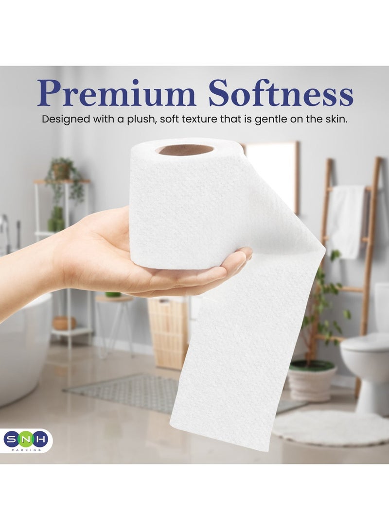 إس إن إتش باكينج عبوة مناديل ورقية ناعمة وصحية للتواليت، 10 لفات، منقوشة، 100 ورقة × طبقتين - Image 2